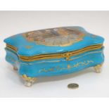 Blue Sevres style casket CONDITION: Please Note - we do not make reference to the