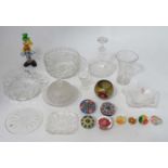 Assortment of glassware to include Murano, Dartington crystal,