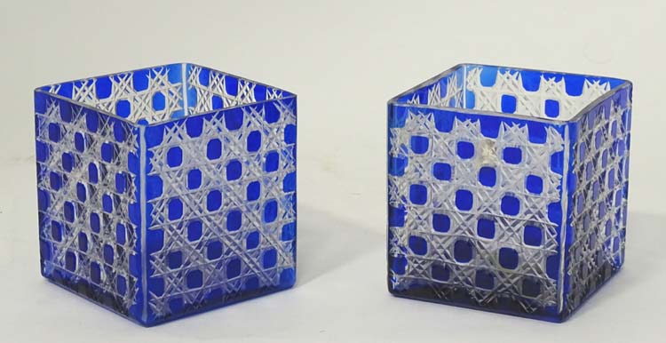 A pair of cut glass candle holders CONDITION: Please Note - we do not make - Image 4 of 4