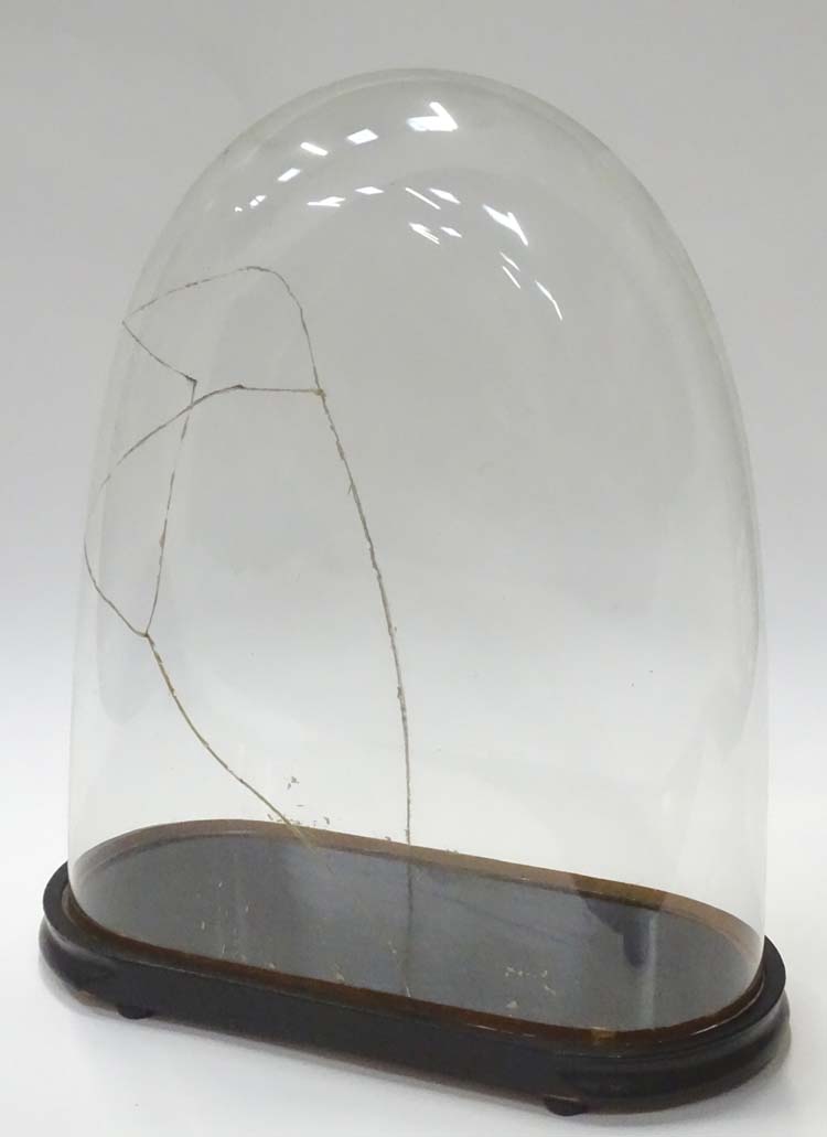 A glass dome and base for a mantle clock CONDITION: Please Note - we do not make - Image 2 of 2