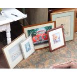5 assorted framed pictures CONDITION: Please Note - we do not make reference to