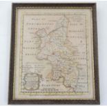 Local Interest: A framed map of 'Buckinghamshire divided into its hundred: containing all the