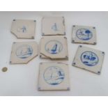 An assortment of 10 19thC Delft tiles CONDITION: Please Note - we do not make