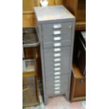 Vintage Industrial: Set of 15 steel drawers made by Stor CONDITION: Please Note -