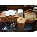 A large selection of kitchenalia, to include a Fortnum and Mason wicker hamper,