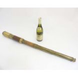 Dolland London, 'Day or Night' : A brass and mahogany 3-drawer telescope with sun shade . Signed.