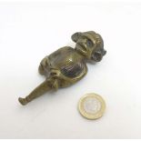 A c.1900 cast brass door knocker in the form of a Lincoln Imp.