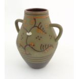 Scandinavian Studio Pottery: A Swedish two handled vase by Nittsjo, Sweden,