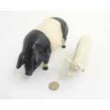 A Beswick model of a pig, CH Wall Queen 40, together with a Coopercraft model of a saddleback pig,