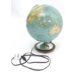 Vintage Retro :12"electric light Terrestrial globe, marked ' Duo Erdglobus ' ,