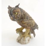 A Goebel bird figurine of a Screech owl in a matte finish, makers mark to base,