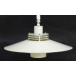 Vintage Retro : A Danish designed Rise and Fall Pendant light / Lamp by Lyskaer with white livery ,