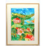 Graziella La Macenaro XX France, Watercolour, 'Le Coq du Village ', Signed lower left.