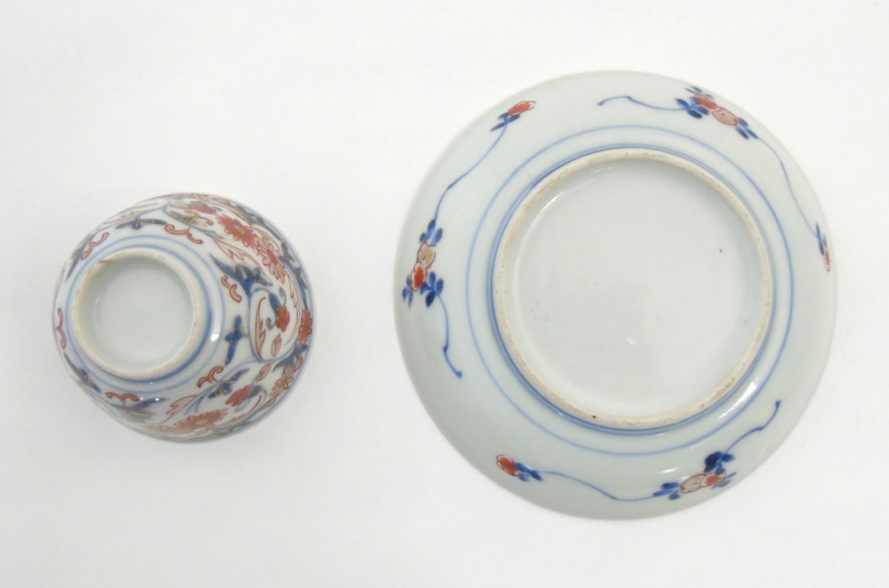 A Japanese Imari cup and saucer, - Image 6 of 6