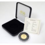 Collectable Coin : A boxed Harrington & Byrne gold proof Sovereign , 8g, 2016.