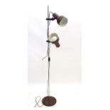 Vintage Retro : A Danish designed double Standard lamp / pointable lamps , with black livery ,