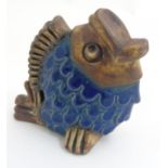 Scandinavian Studio Pottery: A 1970s Swedish fish figurine by Ego Stengods,