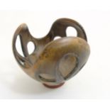 Scandinavian Studio Pottery: a mid 20thC Swedish tea light holder by Goran Lone, Rorstrand,