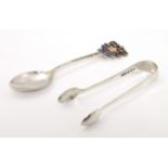 A silver souvenir teaspoon for ' Leicester ' hallmarked Birmingham 1974 maker W H Tandy & Sons