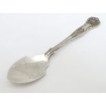 A silver Kings pattern preserve spoon hallmarked Sheffield 1957 maker Viners Ltd.
