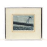 Dorothea M Patterson XX, Signed limited edition engraving 10/50, Snow on a footbridge,