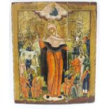 Russian icon : a 19thC ( pre 1880 ) large hand painted religious icon from The Eastern Orthodox