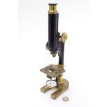 R & J Beck London 7604 : An adjustable brass reflecting monocular microscope.