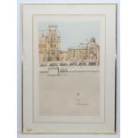 Richard Beer (1928), Etching in colours , Artist's Proof, ' Cobourg ' ( Canada),