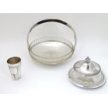 WMF : a silver plated beaker with embossed decoration , marked under ,