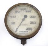 Pressure gauge : A large brass cased gauge with scale measuring pounds per square inch by Hopkinson