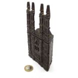 Cast Iron Money Box : a circa 1908 money box formed as Westminster Abbey ( Cathedral Still )