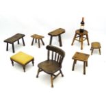 An 18thC and later collection of small proportion vernacular furniture,