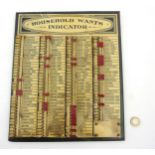 A Vintage ' Household Wants indicator ' board with flip indicators / markers.