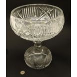 A two sectional cut glass / crystal fruit bowl / centrepiece ,