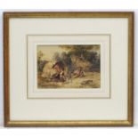 John Henry Mole (1814-1886), Watercolour, A gypsy family around a fire,