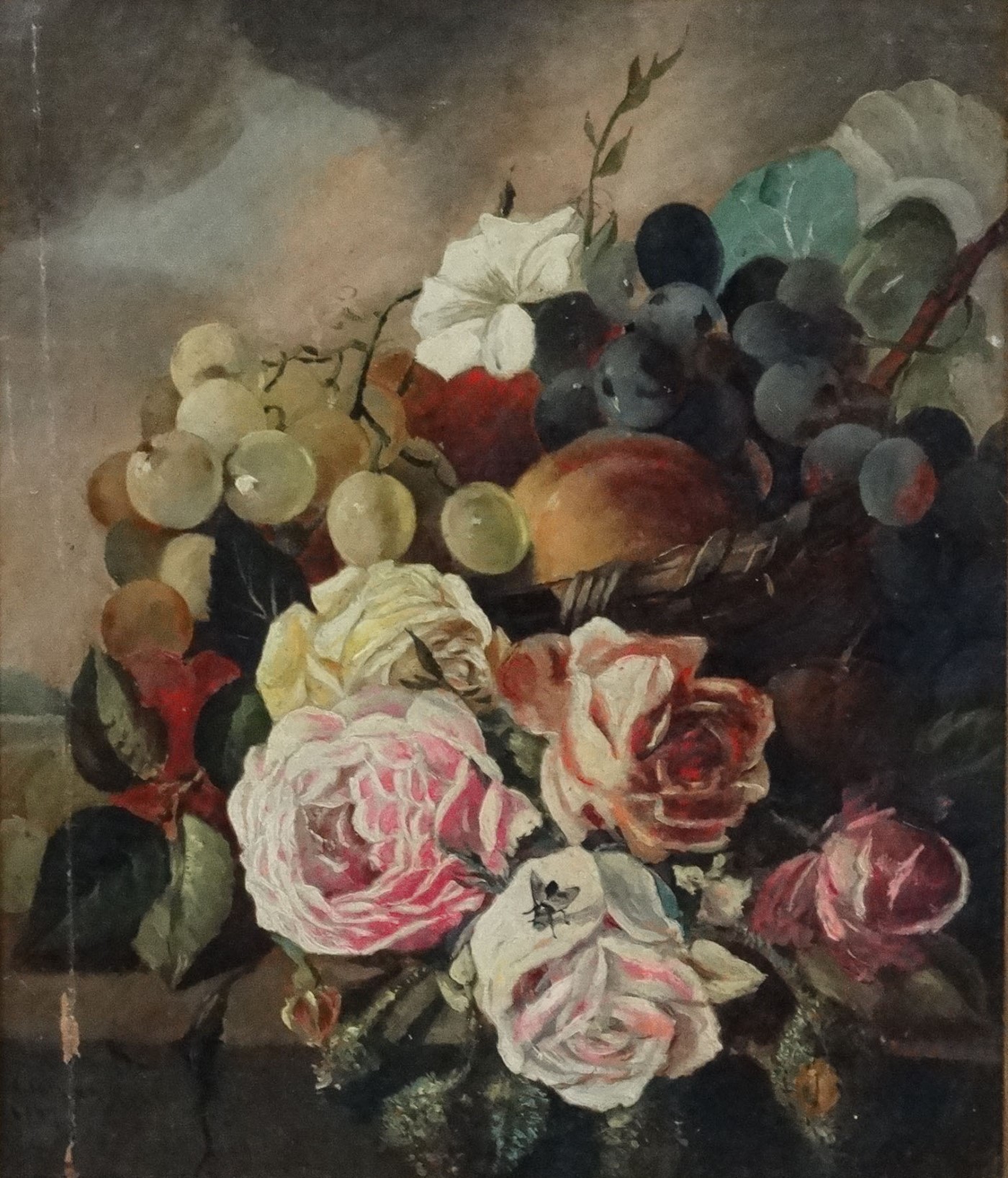 H A Carissa 1867, Oil on canvas laid on board, Still life of flowers on a stone ledge, - Image 3 of 5