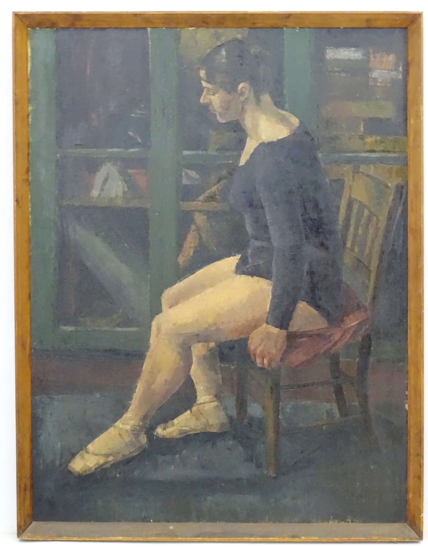 British School Mid XX Oil on board The seated ballet dancer 31 3/4" x 20 1/4" CONDITION: