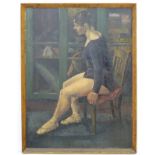 British School Mid XX Oil on board The seated ballet dancer 31 3/4" x 20 1/4" CONDITION: