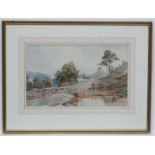 Read Turner XIX, Watercolour, Fishing a backwater, Signed lower right and labelled verso.