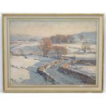 Arthur Reginald Smith (1871-1934), Oil on canvas, ' Winter landscape in Yorkshire ',