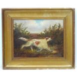 Indistinctly signed English School XIX Oil on canvas,  A game dog on the heath,