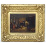 E ? Muller 1851, Oil on panel, Rustic Splendour , an interior room of a country house,