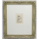 Pierre-Auguste Renoir (1841-1919), Etching c. 1910, framed, 'Baigneux debout a mi-jambes ' woman.