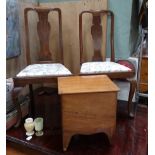 Two Queen Anne style chairs together with a Victorian commode This lot is being sold for our