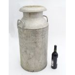 An aluminium milk churn & lid marked S. Orrey Co. Ltd.