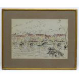 Manner of Paul Lucien Maze, Watercolour, 'Richmond Bridge',