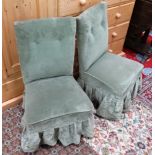 Pair of green upholstered nursing chairs This lot is being sold for our nominated charity for