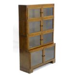 Vintage Retro : a British Minty Library Specialists Oxford oak cased 4 tier and sectional ( 2