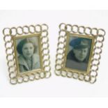 A pair of c.1900 flat curblink c,1900 photograph frames.