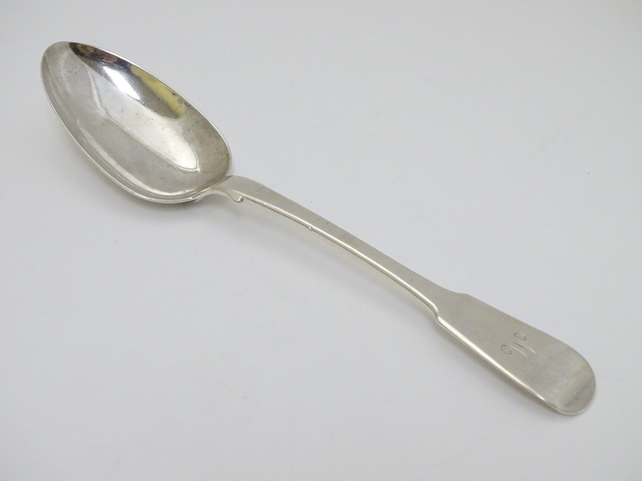 A Scottish silver fiddle patter tablespoon hallmarked Edinburgh 1835 maker William Constable. - Image 3 of 5